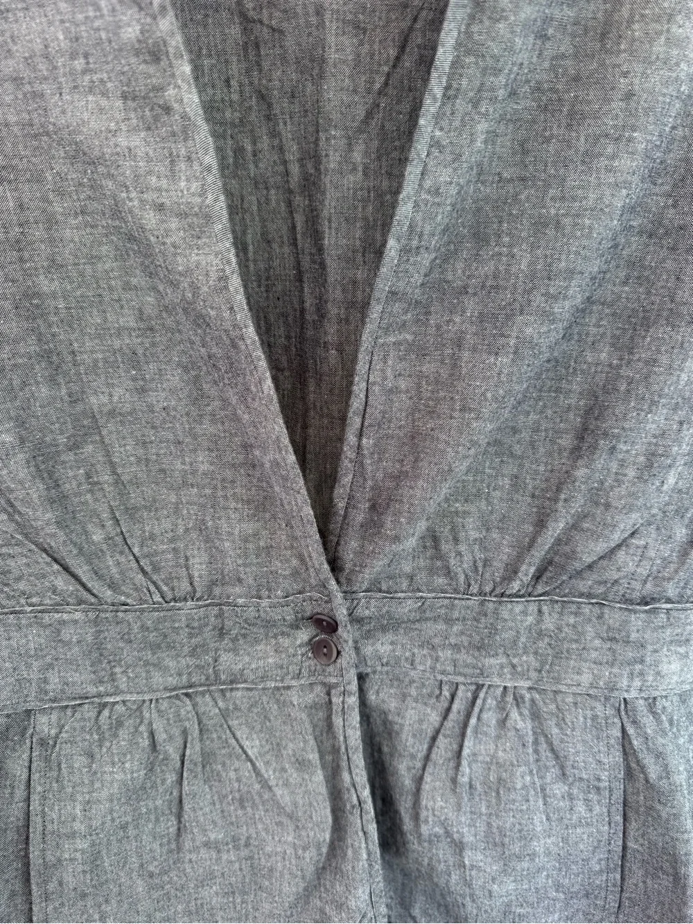 Eileen Fisher Minimalist Gray Cotton Peplum Jacket Women Small‎ Button Front
